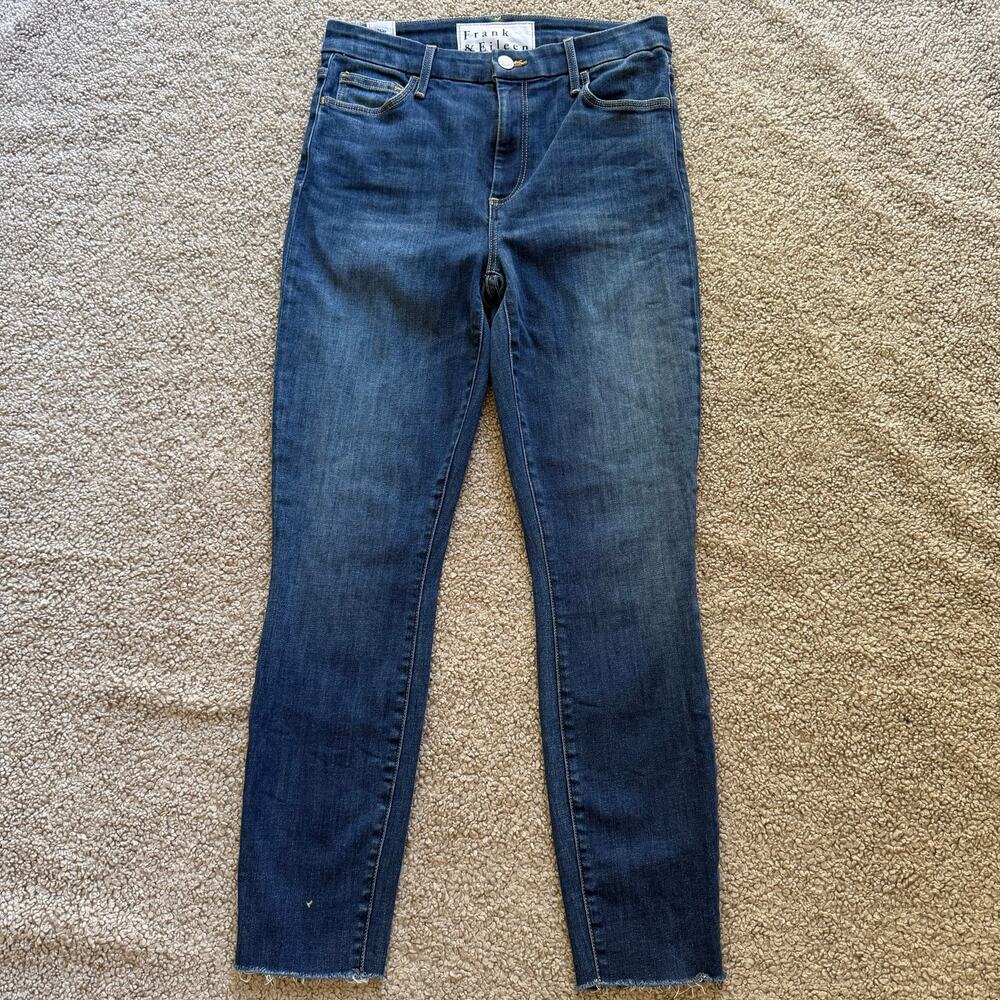 Frank & Eileen Women’s Sligo Skinny Blue Frayed Raw Hem Denim Jeans Size 27